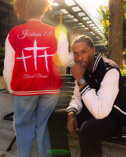 Blessed Brand Red Letterman Jacket – Faith in Every Stitch