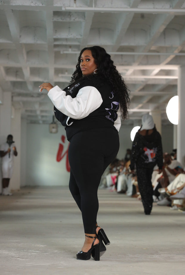 Blessed Brand Black Letterman Jacket