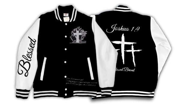 Blessed Brand Black Letterman Jacket