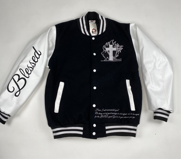 Blessed Brand Black Letterman Jacket