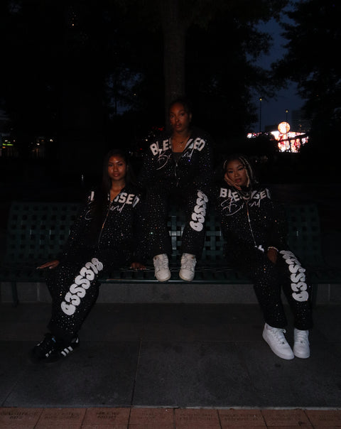 Blessed Brand Rhinestone Heavyweight Hoodie – Black