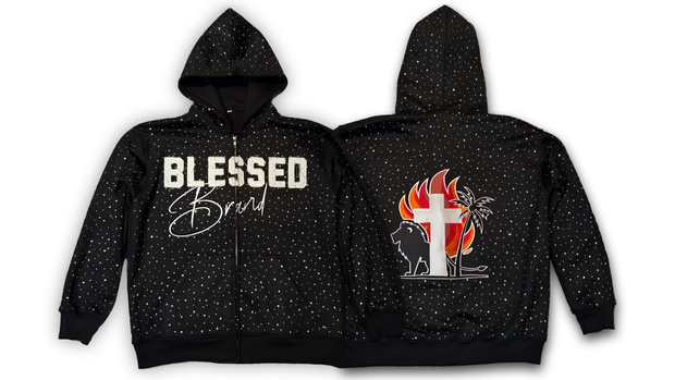 Blessed Brand Rhinestone Heavyweight Hoodie – Black