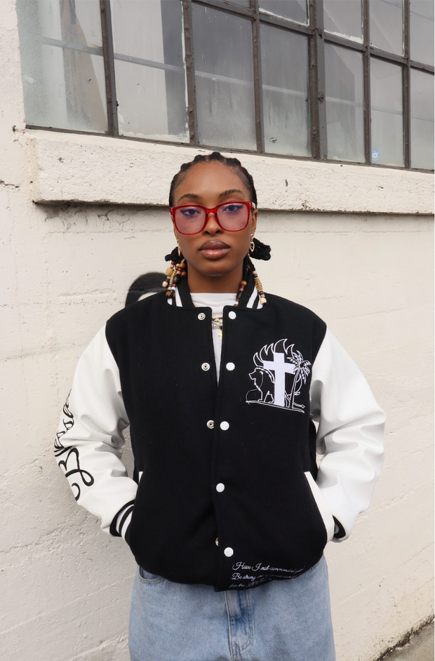 Blessed Brand Black Letterman Jacket
