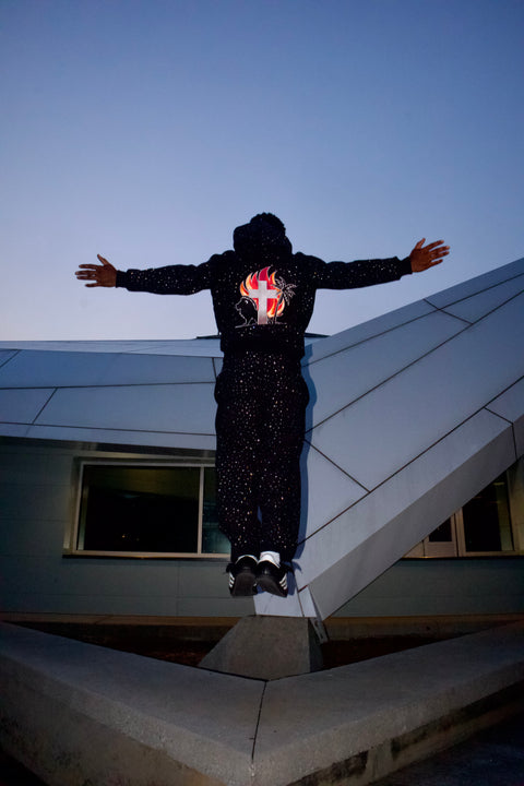 Blessed Brand Rhinestone Heavyweight Hoodie – Black