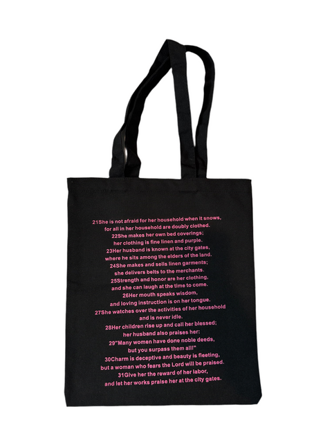 Proverbs 31 Tote Bag – Strength, Style, Scripture