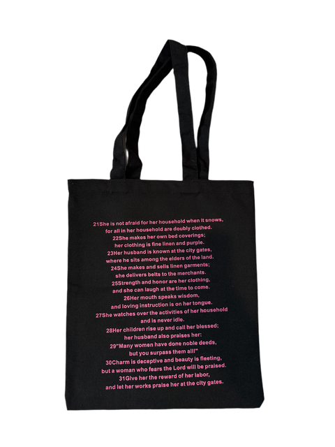Proverbs 31 Tote Bag – Strength, Style, Scripture