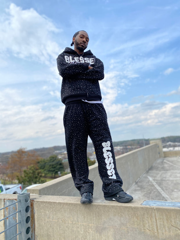 Blessed Brand Rhinestone Heavyweight Hoodie – Black