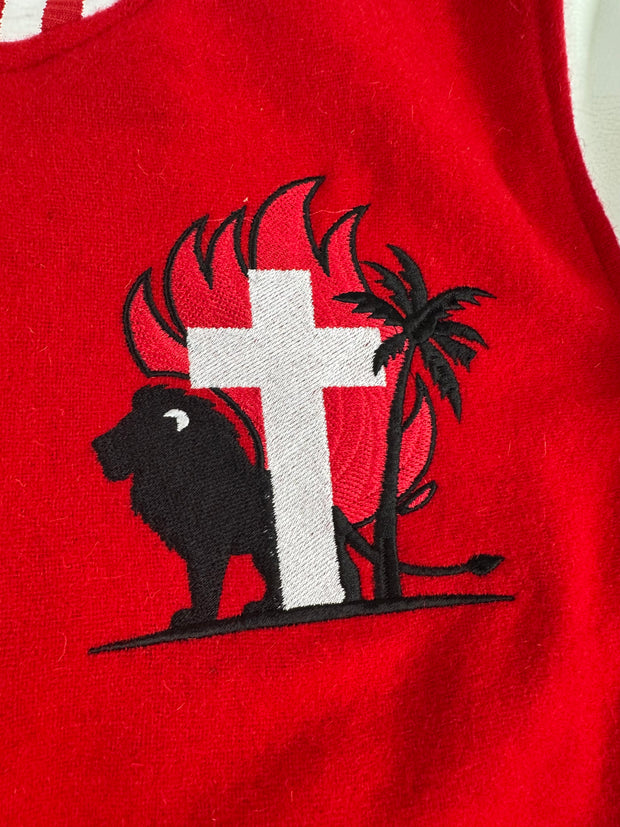 Blessed Brand Red Letterman Jacket – Faith in Every Stitch