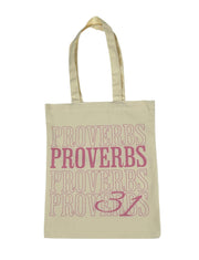 Proverbs 31 Tote Bag Beige
