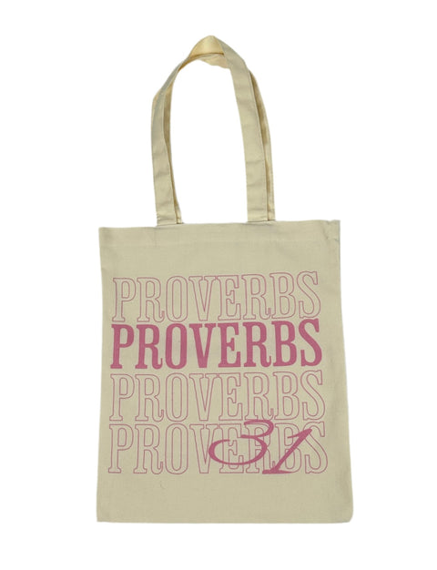 Proverbs 31 Tote Bag Beige