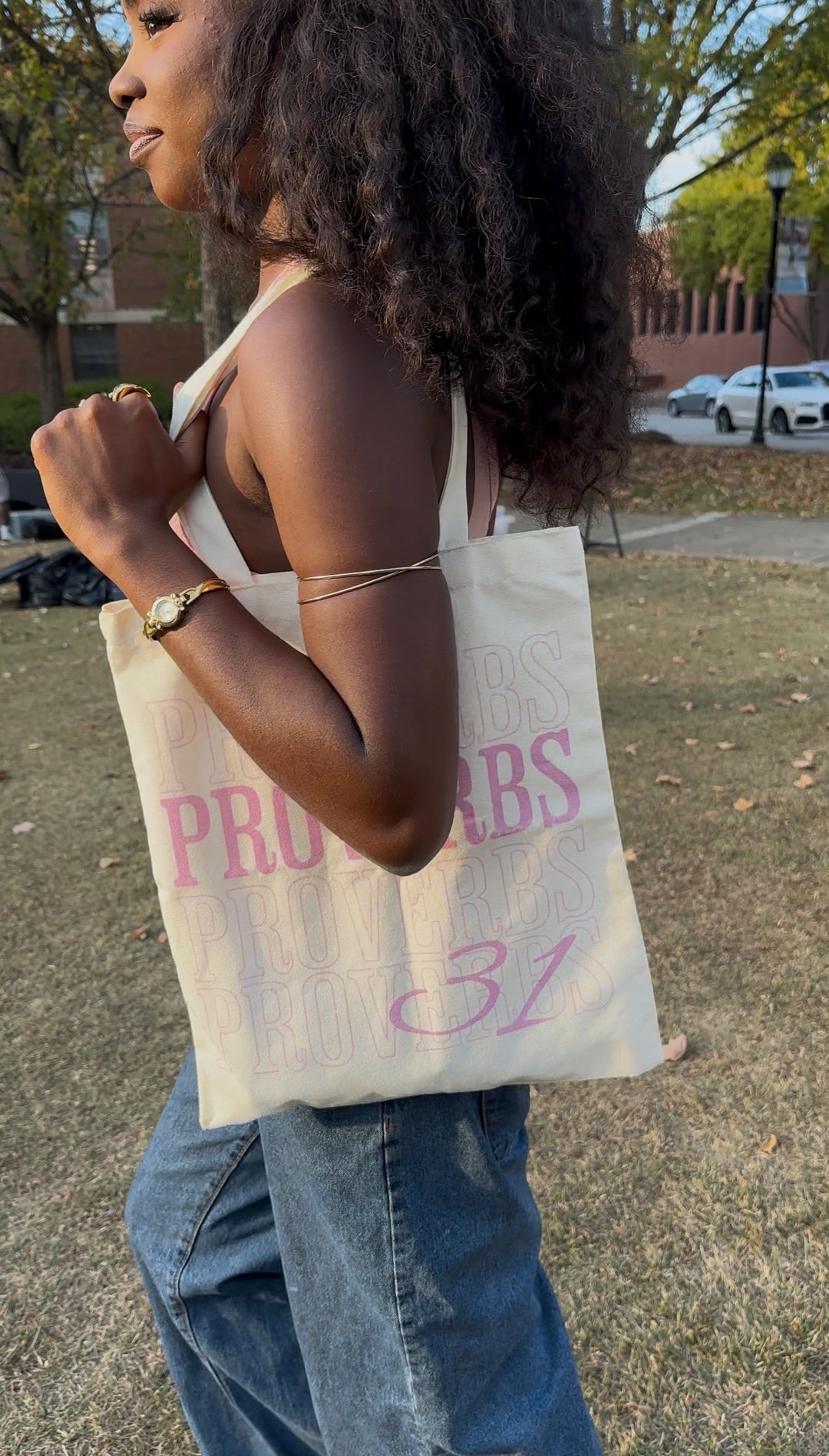 Proverbs 31 Tote Bag Beige