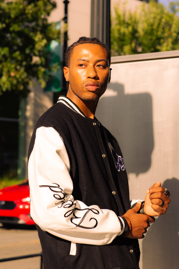 Blessed Brand Black Letterman Jacket