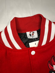 Cropped Red Letterman Jacket