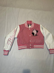 Cropped Red Letterman Jacket