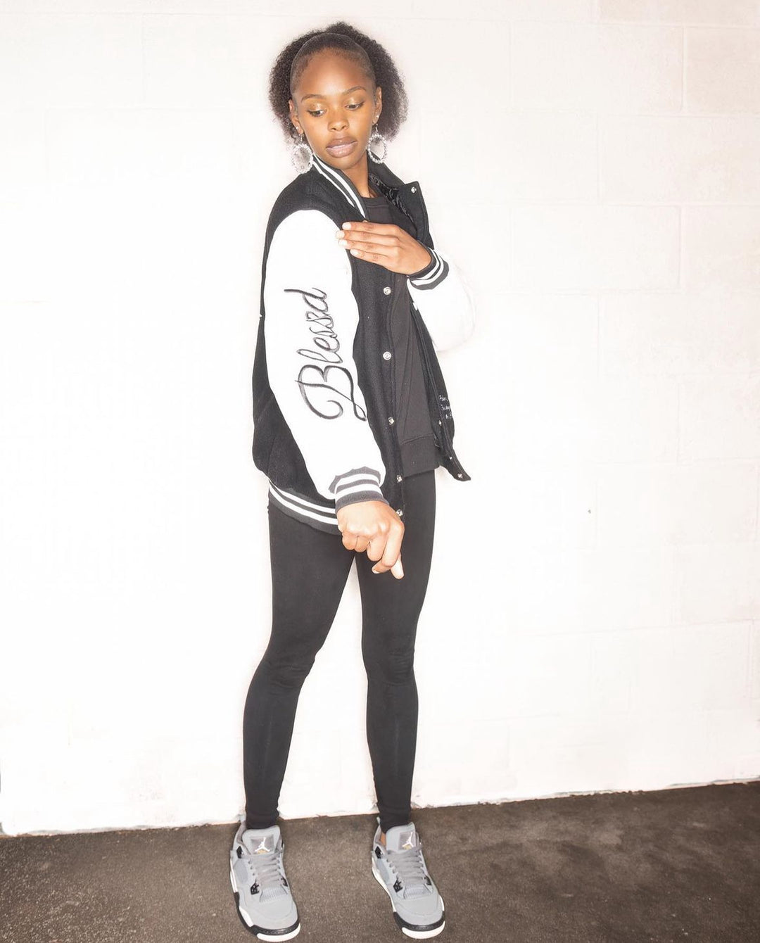 Blessed Brand Black Letterman Jacket