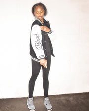 Blessed Brand Black Letterman Jacket