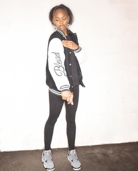 Blessed Brand Black Letterman Jacket