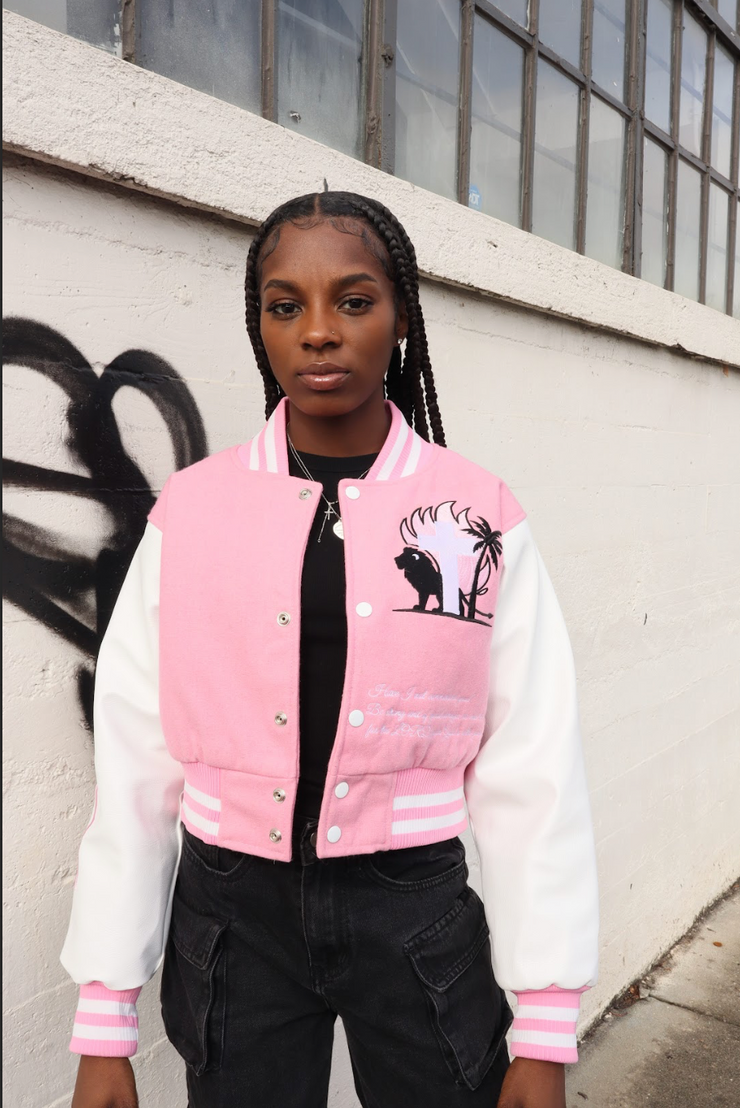 Cropped Letterman Jacket